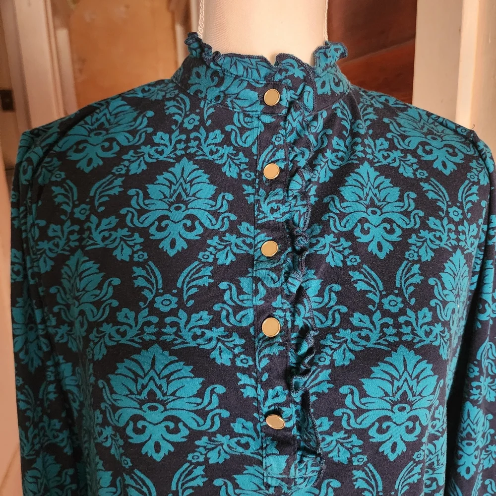 Lands' End Patterned Ruffled Blouse - Picture 3 of 8